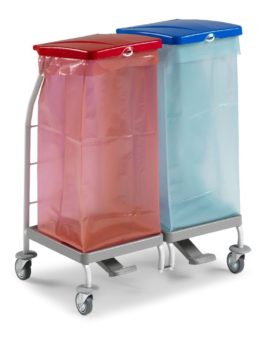 TTS Chariot Dust 4163 avec pédale - 2x70 L