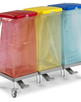 TTS Chariot Dust 4165 avec pédale - 3x70 L